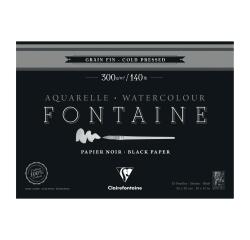 Fontaine Noir bloc collé 4 côtés 15F 26x36cm 300g grain fin