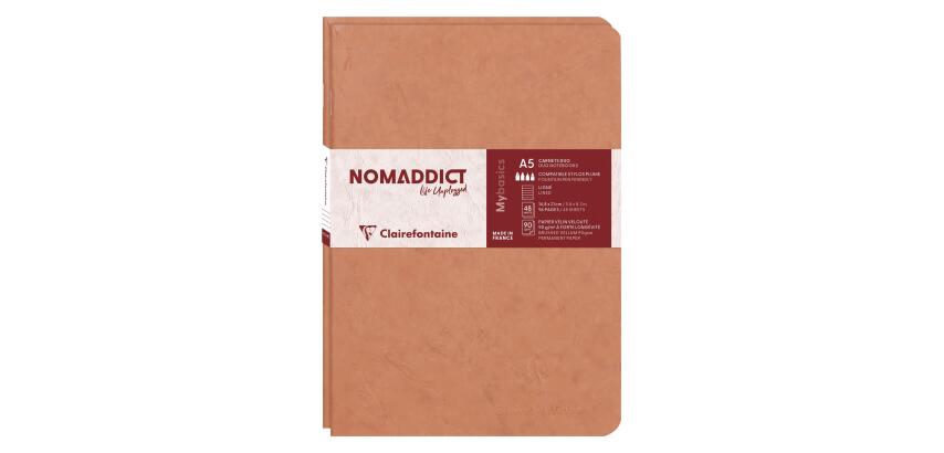 Set de 2 carnets piqués Age Bag A5 96 pages ligné - Tabac