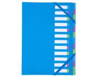Trieur rigide HARMONIKA® Campus Neon dos extensible 12 compartiments - Bleu