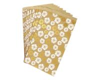 Sachet de 50 pochettes kraft, 24x35+6cm, fleurs - Blanc