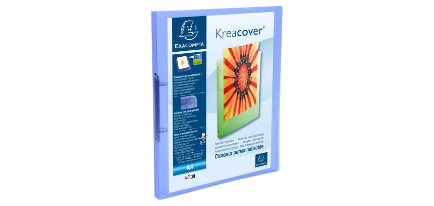 Exaclair Classeur personnalisable Kreacover 2 anneaux de 15 mm, couleurs assorties