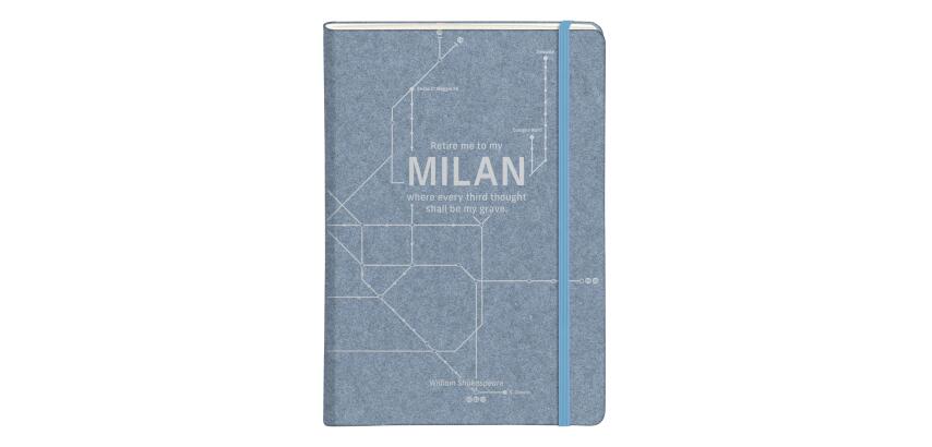 Jeans métro, Carnet rembordé rigide A5 - 14,8 x 21 cm, 96 pages, ligné, poche à soufflet, ass. - Bleu jeans