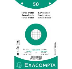 Pk50 Exa Rec Cards 12.5x20 Sq Punch Wht - White