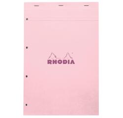 Rhodia Couleur Pad - No.20 - 21 x 21.8 cm - 5 x 5 Ruling - 80 Sheets - Top Stapled - Pink