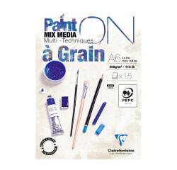 Bloc Paint'On encollé à grain A6 15 feuilles 250g