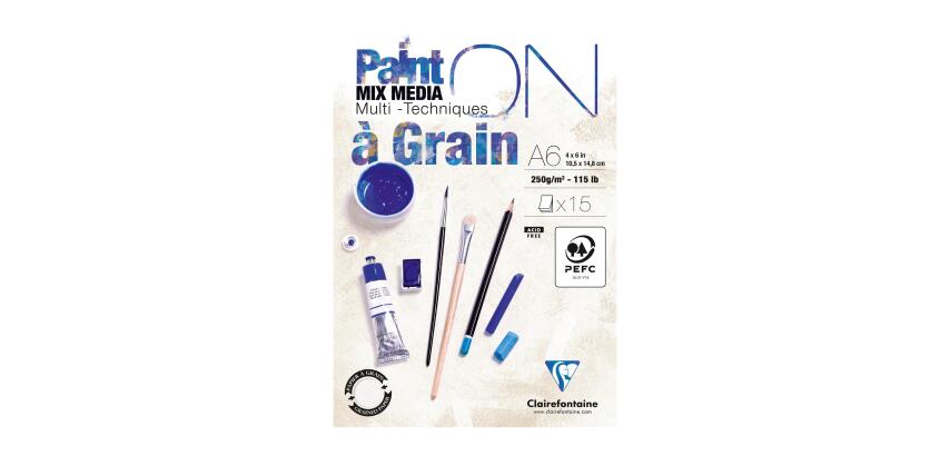 Paint'On gelijmd blok, gekorreld papier, A6 15 vellen 250g