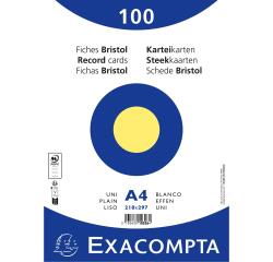 Pak 100 steekkaarten in folie - bristol effen niet geperforeerd - 210x297mm