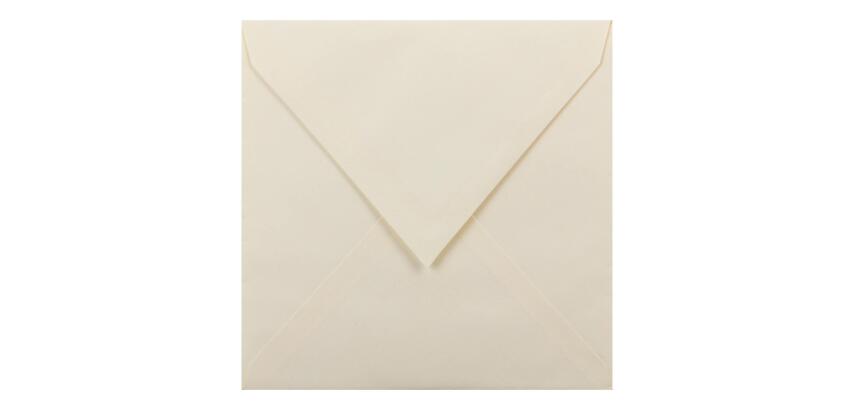 25 enveloppes 165x165mm, Vergé de France doublées gommées