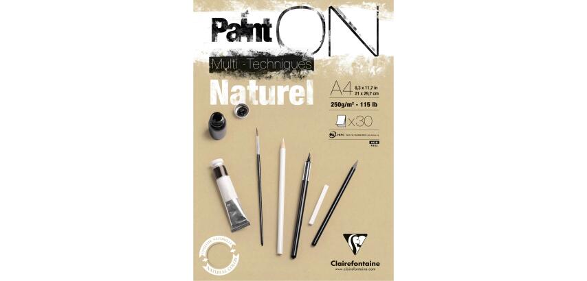 Blok tekenpapier Paint'ON Naturel, A4