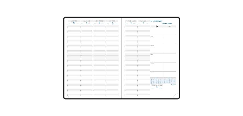 Recharge Agenda de bureau Consultations 29 21 x 29,7 cm Semainier Janvier à Décembre 2027