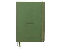 Rhodiarama Goalbook Creation rembordé rigide A5 100p papier lavis technique blanc uni 200g avec élastique - Sauge