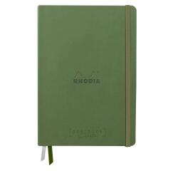 Rhodiarama Goalbook Creation rembordé rigide A5 100p papier lavis technique blanc uni 200g avec élastique - Sauge