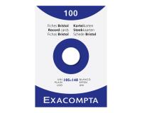 Estuche Exacompta de 100 fichas Exacompta cartulina Bristol . Liso sin taladro 105x148mm - Blanco