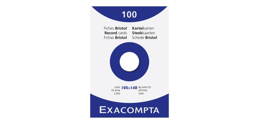 Confezione 100 cartoncini bristol bianco senza righe non perforati 105x148mm - Bianco