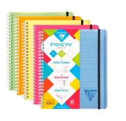 Proactiv'Book Linicolor FRESH cahier reliure intégrale A5+ 180 pages détachables ligné + cadre en-tête + 1 pochette trieur couverture plastique polypropyène rainuré Couleur aléatoire - Assortis
