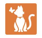 Set de 6 pochoirs enfants, Chats - Orange