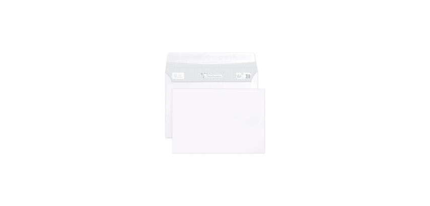 Boite de 500 Enveloppes Blanches C6-114x162mm - Auto-Adhésives - 90g/m2 - Blanc