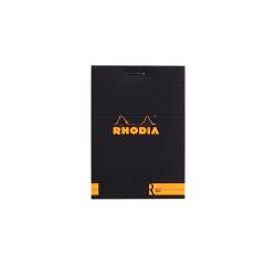 Rhodia Basics Black Le R Stapled Pad No11 A7 Lined - Black
