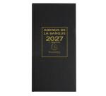 Agenda de bureau Banquier long Euro et cents 16 x 34 cm Journalier 2 volumes 2027 - Noir