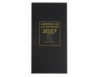 Agenda de bureau Banquier long Euro et cents 16 x 34 cm Journalier 2 volumes 2027 - Noir
