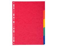 Intercalaires carte 220g 5 positions - A4 maxi - Couleurs assorties
