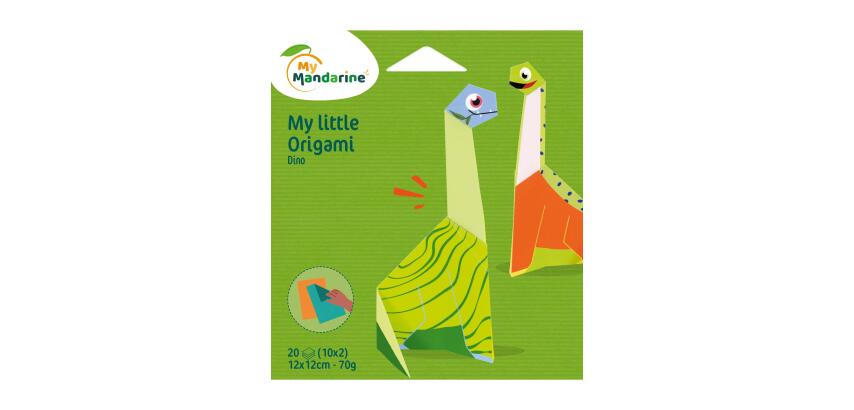 Mijn kleine Origami, Dinosaurus, 12 x 12 cm, 20F, 70g - Veelkleurig