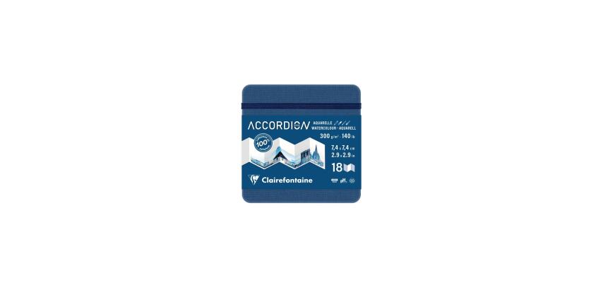 Accordionboek harmonica 9F 7,4x7,4cm 300g - Blauw