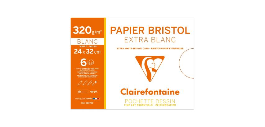 Clairefontaine Bristol Extra Pad - 24 x 32cm - 6 Sheets - 320gsm