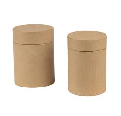 Set of 2 tea tins with resealable lid - Kraft
