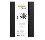 Rhodia Touch - Calligrapher Pad - bloc entoilé A4 50f uni papier simili Japon naturel 130g - Noir