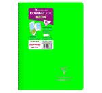 Cahier reliure intégrale enveloppante Koverbook Neon A4 160 pages ligné couverture polypropylène opaque - Assortis