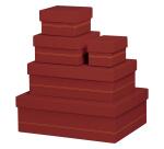 Rhodiarama set 5 boîtes gigognes simili cuir italien 44x34x16 cm - Nacarat