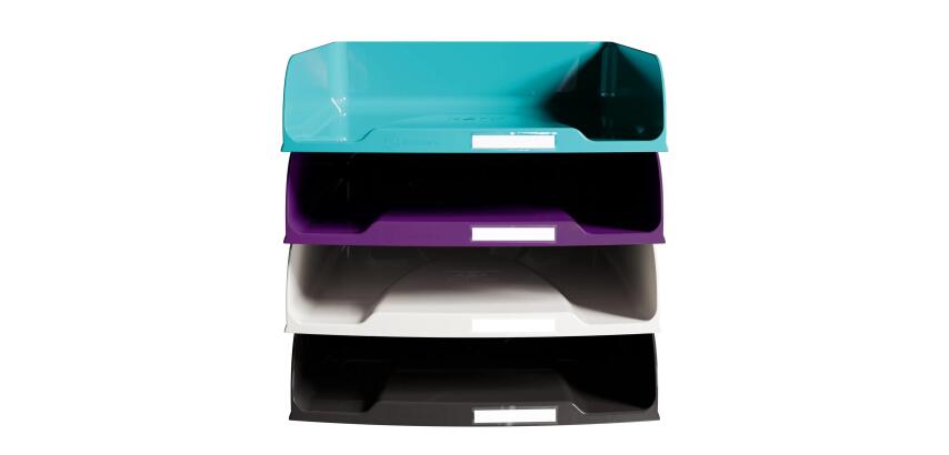 Set de 4 corbeilles à courrier Combo Styli Titane - Couleurs assorties