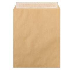 Doos 250 Enveloppen Zelfklevend - bruin gelijnde kraft 90g 260x330 - Bruin