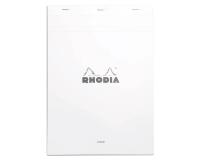 Bloc agrafé Rhodia N°18 21x29,7 cm 80 feuillets ligné avec marge 80g - Blanc