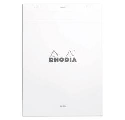 Rhodia White Head-Stapled Pad No.18 - A4 - Lined with Margin - 80 Sheets - 80gsm - White