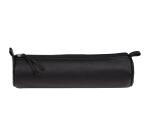 Runde Ledertasche, schwarz