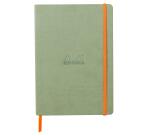 Rhodiarama carnet souple A5 160 pages ligné papier ivoire 90g fermeture élastique - Céladon