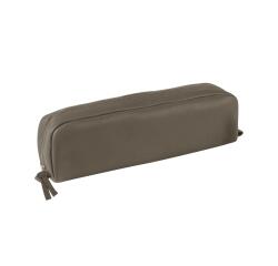 GEKLEURD LEDER Pennenzak rechthoekig 21 x 4 x 6 cm - Grijs