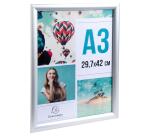 Marco de pared en aluminio - A3 - 450x327x12 mm - Plata
