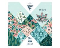 ORIGAMI, Pochette de 60 feuilles 70g/m2 au format 15x15cm - Herbier - Multicolore