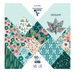 ORIGAMI, Pochette de 60 feuilles 70g/m2 au format 15x15cm - Herbier - Multicolore