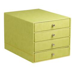 Rhodiarama trieur 4 tiroirs simili cuir italien 24,8x32,7x22,8 cm - Anis