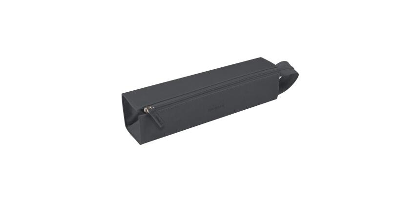 Rhodiarama trousse plumier simili cuir italien 23x5x5 cm - Titane