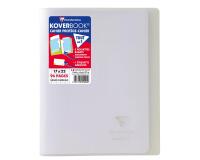 Cahier piqué Koverbook 17x22cm 96 pages grands carreaux couverture polypropylène transparent - Incolore