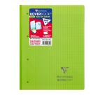 Bloc de cours agrafé grand côté Koverbook A4+ 80 feuilles détachables perforé 4 trous grands carreaux couleur aléatoire - Assortis