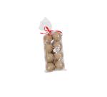 Kerstmis - Set van 8 ballen met koordje. - Kraft