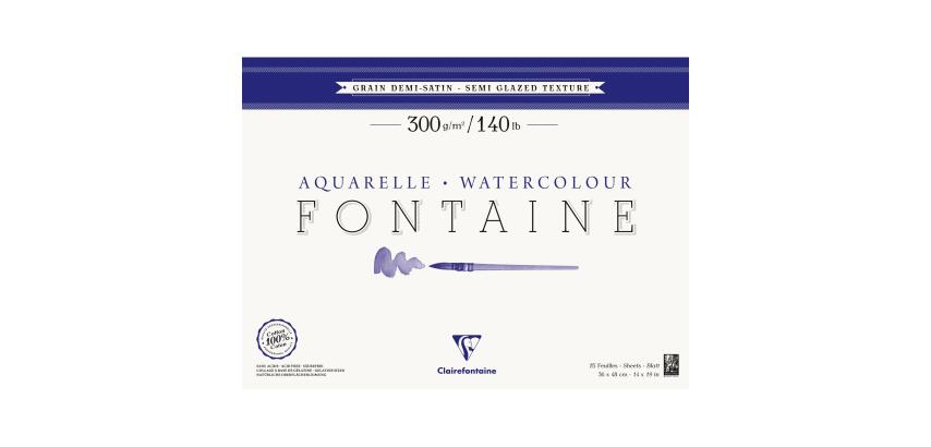 Fontaine bloc collé 4 côtés 25F 36x48cm 300g grain demi-satiné