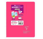 Carnet reliure intégrale enveloppante Koverbook Neon A5 160 pages ligné couverture polypropylène opaque - Assortis