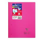 Bloc de cours agrafé grand côté Koverbook A4+ 80 feuilles détachables perforé 4 trous ligné + marge couleur aléatoire